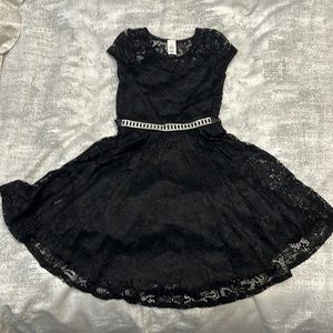 Black lace dress size 10 by just kids with a beautiful tie beaded belt